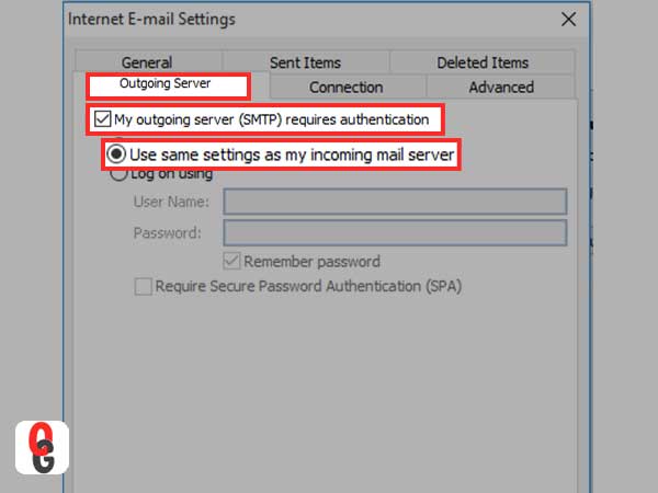use the same settings as my incomming mail server
