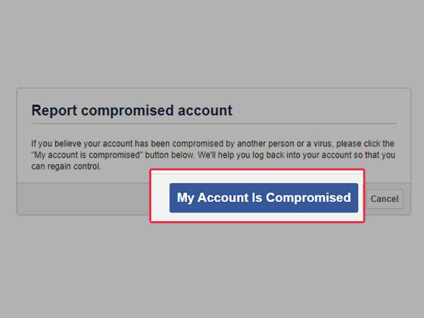 Click on MY account is compromised