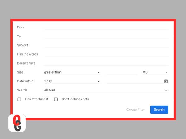 choose criteria for your Gmail filter