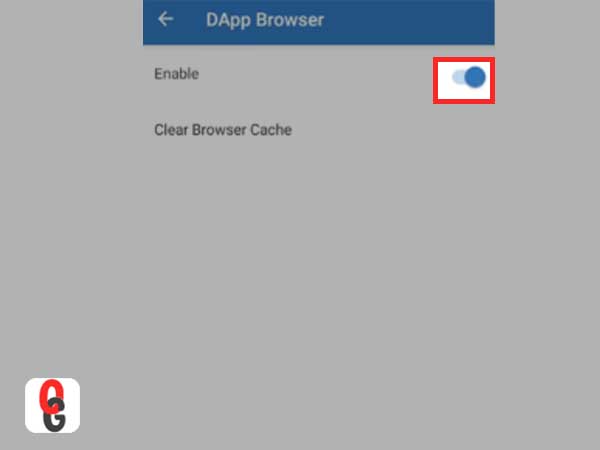 Toggle the switch for DApp browser to its right to enable the DApp browser on your Trust Wallet App.