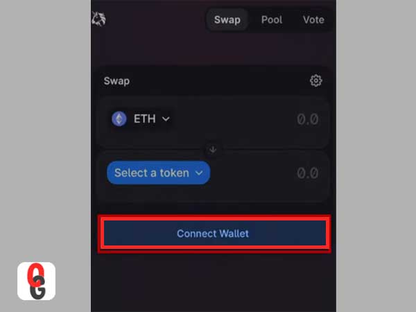  Navigate to the UniSwap website and tap the ‘Connect Wallet’ option.