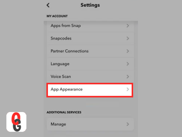 Look for the ‘App Appearance’ option in Settings and tap on it.