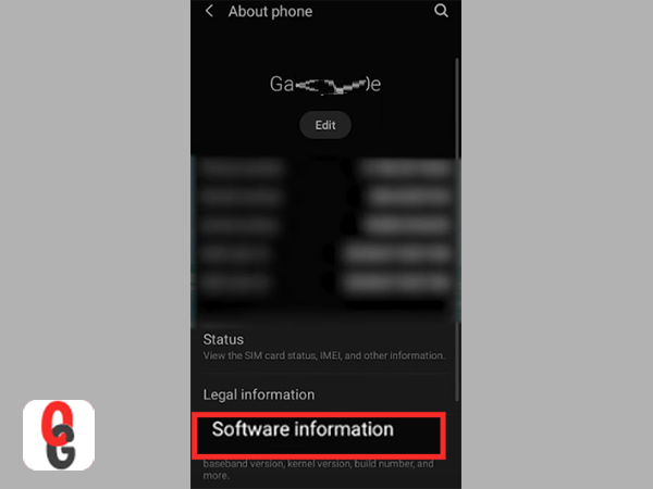 Tap on the ‘Software Information’ option to expand it.