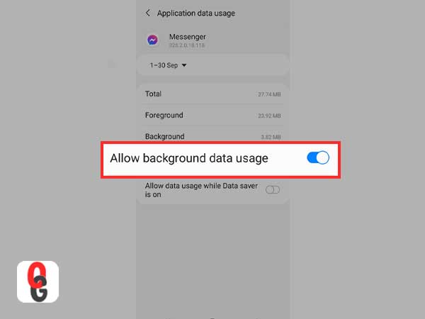 Turn on Allow background data usage option 