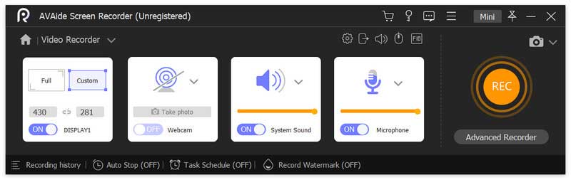 customize recording setting