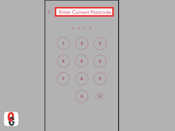 Enter your Current My Eyes Only Passcode on the ‘Enter Current Password’ tab