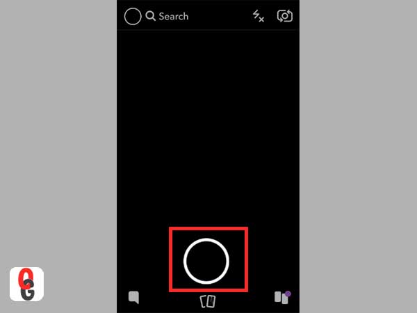 Tap the big “o” (camera icon) to take a picture or tap and hold the same to record a video.