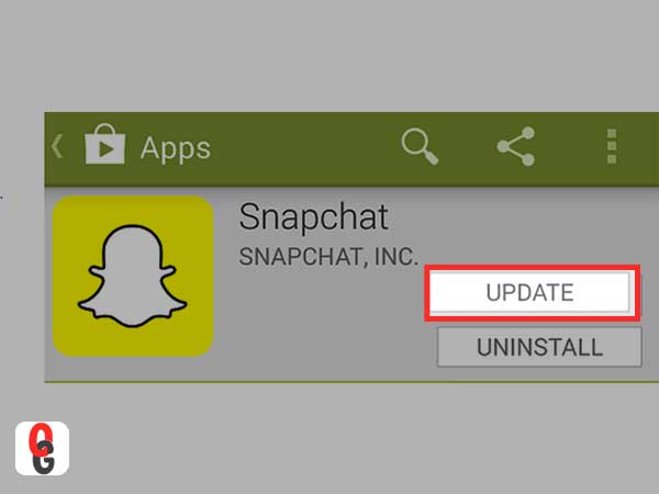 Open the Snapchat App Interface on Google Play Store and tap the ‘Update’ button to install the latest Snapchat's latest update.