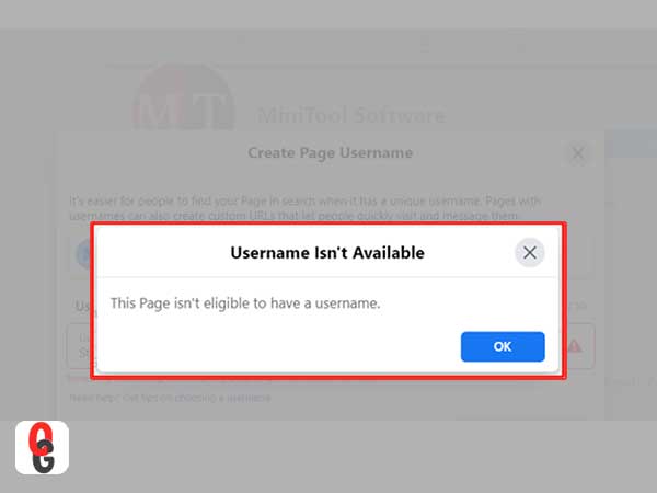 You may receive ‘This Page isn’t eligible to have a username’ error message while changing a username to a Facebook page.