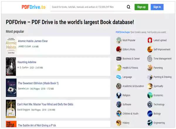  PDF Drive User Interface