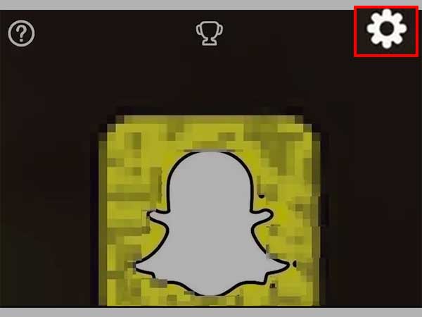 Tap the ‘Gear icon’ in the top right corner of Snapchat app screen.