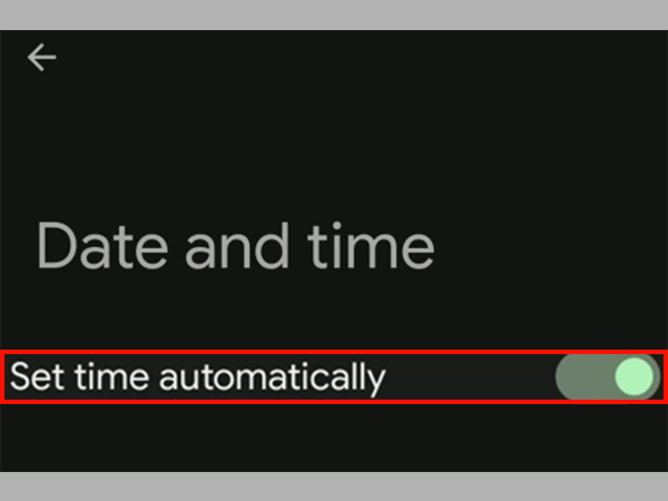 Turn on ‘Set Time Automatically’ button to set your date and time to Automatic.