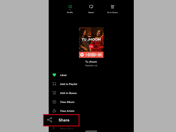 Sharing Spotify songs on Snapchat