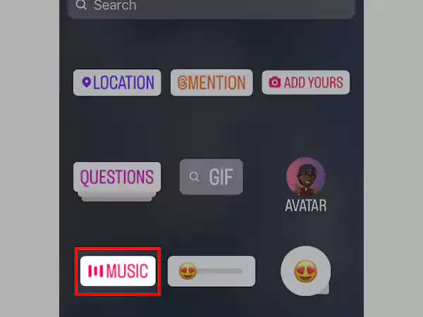 click on the music icon