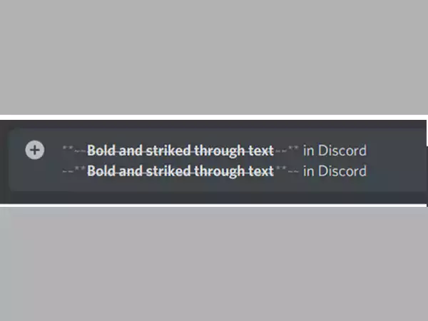 Bold and Strikethrough text format for a message in Discord