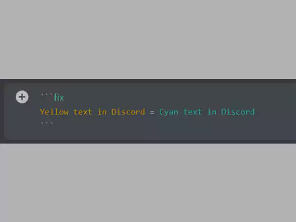 Color Text Yellow and Cyan in Discord