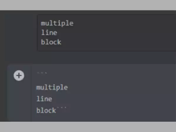 Multi-line code block on Discord using 3 backticks
