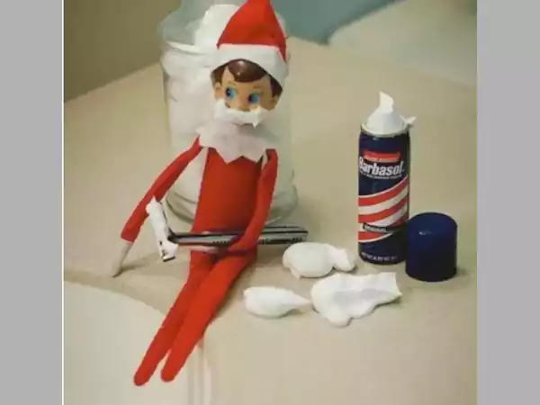 Elf is shaving