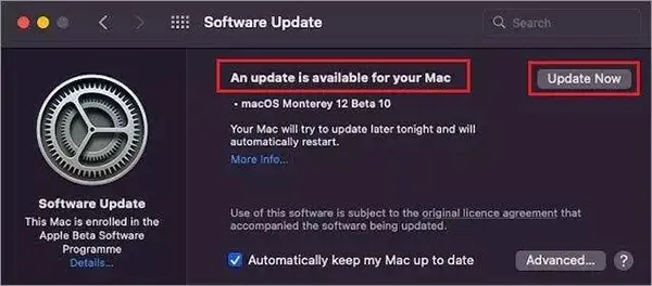 update for mac