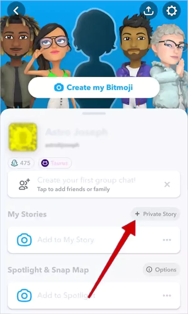 Private Story on Snapchat Image