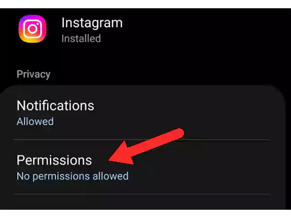Click on permissions