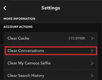 Tap on “Clear Conversations”