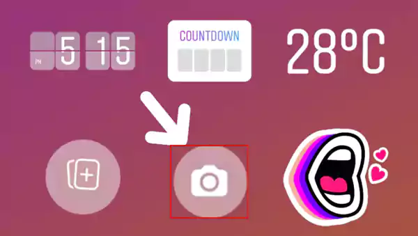 Tap on the ‘Camera icon from the list of Stickers