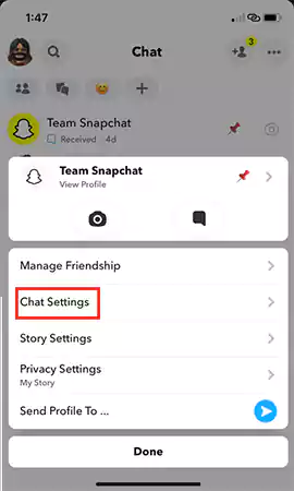 Tap on the ‘Chat Settings’ option