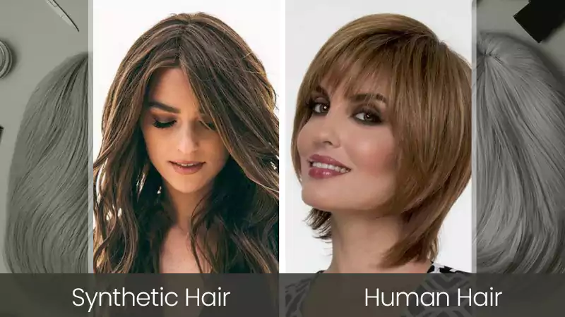human hair and synthetic hair