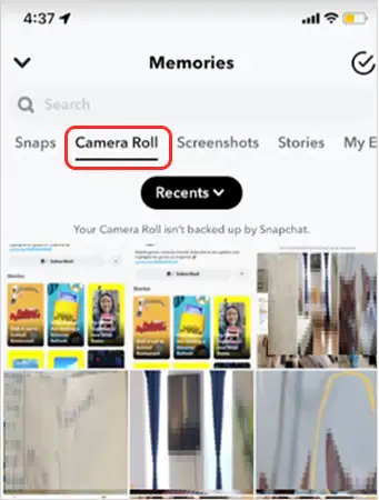 Tap on the ‘Camera Roll’ option.