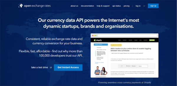 open exchange rates home page
