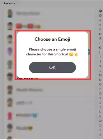 Open the “Shortcuts pop-up” to choose an emoji for the shortcut