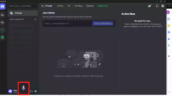 The Microphone Tab on Discord