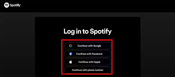 Sign in to Spotify