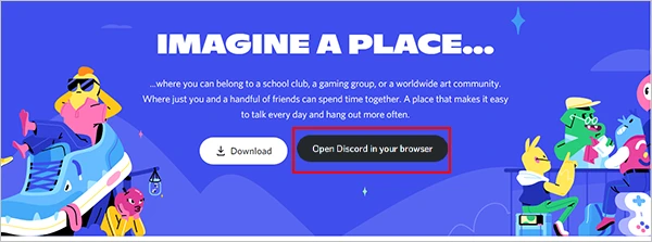 Click on ‘Open Discord in your browser.’