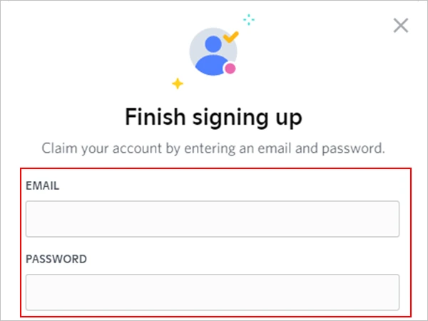 Enter an ‘Email Address’ and a ‘Password.’