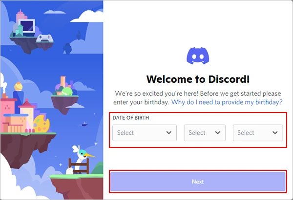 Enter your ‘Date of Birth’ and hit the ‘Next’ button