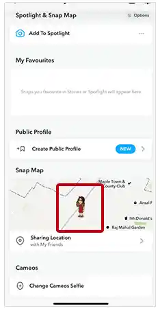  Tap your ‘Bitmoji avatar’ on the map to open the ‘Snap Map view.’