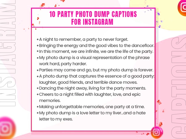Party Photo Dump Captions for Instagram 