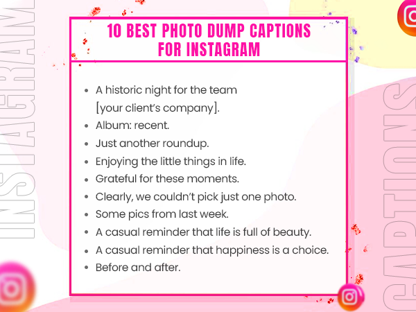 Best Photo Dump Captions for Instagram