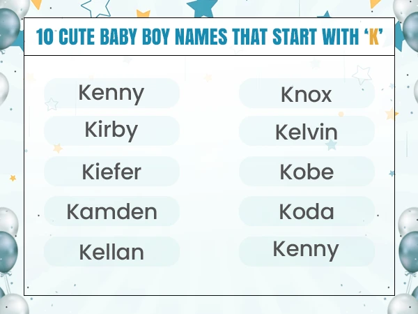Cute Baby Boy Names That Start With K