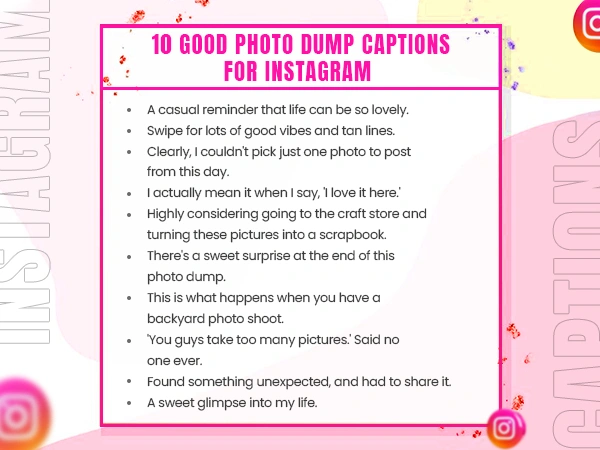 Good Photo Dump Captions for Instagram