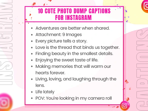Cute Photo Dump Captions for Instagram