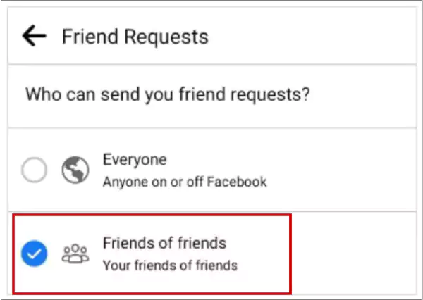 Restricted friend request from unknowns