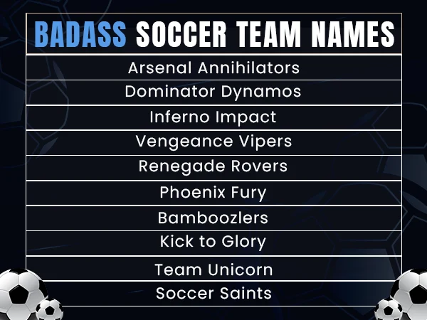 Badass Soccer Team Names