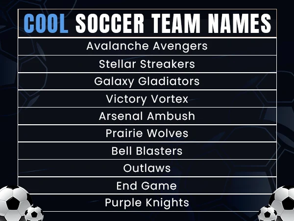 Cool Soccer Names for Teams