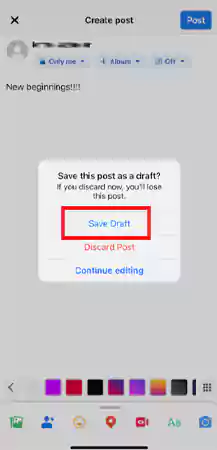 Select Save draft