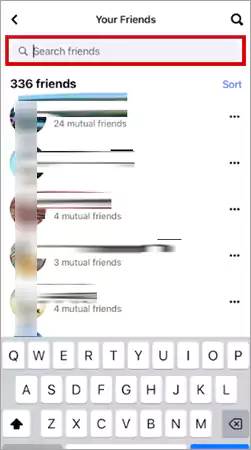 Use the Search Bar to look for a friend and check if they have unfriended you