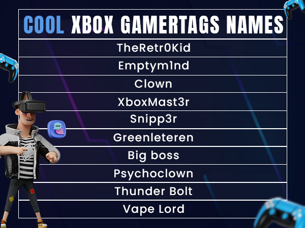 Cool Xbox Gamertags Names