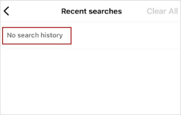 No search history